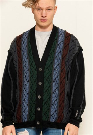 VINTAGE 90S COLOURFUL KNIT CARDIGAN