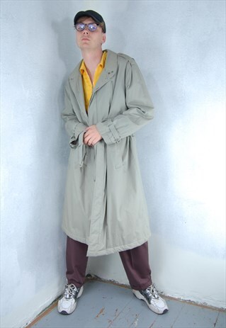 VINTAGE 90'S INDIE GREY BAGGY FESTIVAL TRENCH COAT / UNISEX