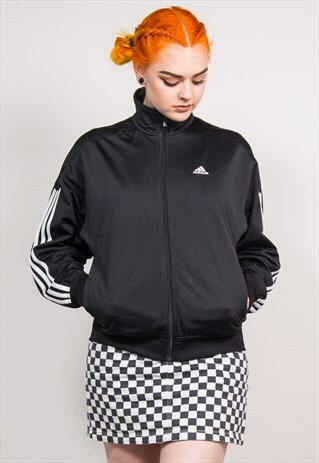 VINTAGE 90'S ADIDAS BLACK TRACKSUIT JACKET TOP