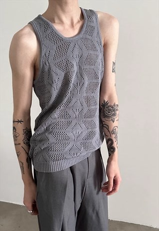 Men's Retro hollow knitted vest SS24 Vol.3