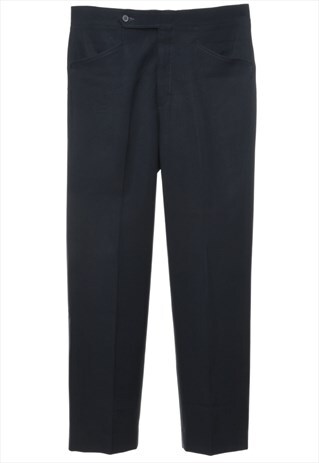 VINTAGE 1970S NAVY CLASSIC TROUSERS - W32