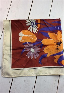 vintage silky  festival scarf floral water repeelant