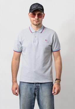 Fred Perry polo shirt in grey collared short sleeve