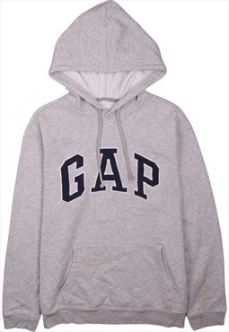 Vintage 90's Gap Hoodie Spellout Grey Medium