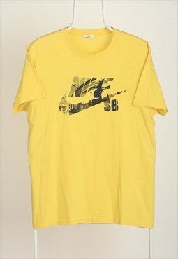 Vintage Nike Crewneck Print T-shirt Yellow
