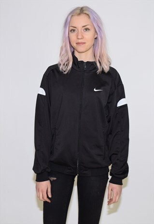 VINTAGE 90S BLACK NIKE TRACKSUIT TOP