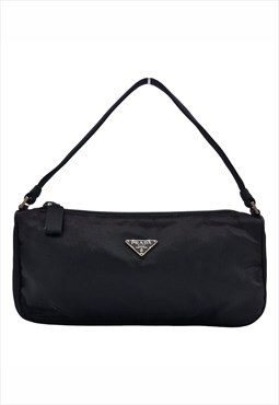 Vintage Prada Re-nylon Baguette Bag, Tessuto, Black