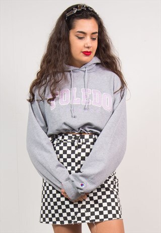 CHAMPION CROPPED HOODIE SWEATSHIRT