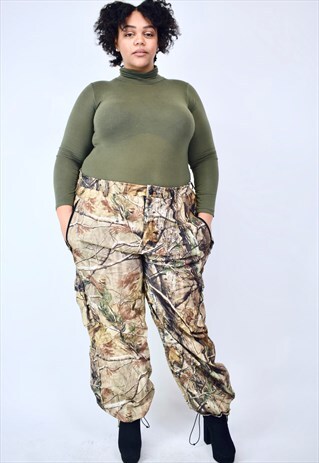 VINTAGE 90'S WOODLAND CAMOUFLAGE TROUSERS WITH POCKETS