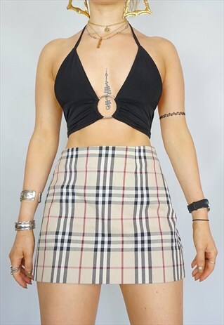 VINTAGE 90S 00S BURBERRY SKIRT / NOVA CHECK RARE Y2K