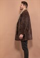 VINTAGE 90'S MEN SHEARLING COAT IN BROWN