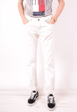 CALVIN KLEIN MENS VINTAGE JEANS W32 L33 WHITE 90S