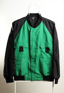 Junko Koshino Vintage Windbreaker Shell Jacket Green Black L