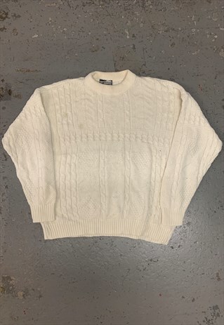 VINTAGE ABSTRACT KNITTED JUMPER FUNKY PATTERNED GRANDAD KNIT