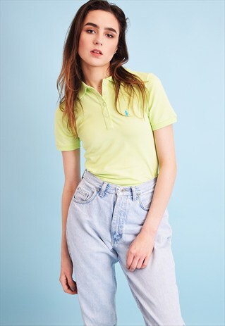 90'S RETRO RALPH LAUREN POLO GREEN T-SHIRT TOP TEE