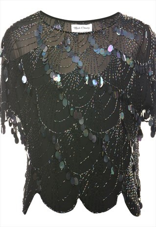 VINTAGE SEQUINED PARTY TOP - M