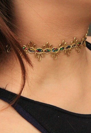 GOLD DECO LACE CHOKER