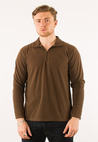 BROWN THE NORTH FACE QUARTER ZIP FLEECE