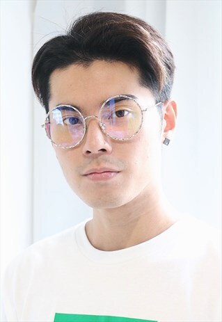 TWISTED ROUND GLASSES - SILVER