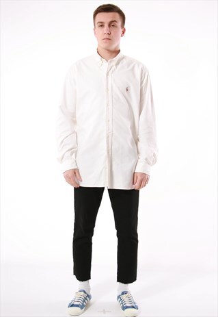 90S VINTAGE RALPH LAUREN OLDSCHOOL COTTON SHIRT 13913