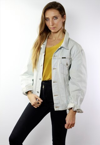 VINTAGE DIESEL 80S DENIM / JEAN JACKET LIGHT BLUE WOMEN
