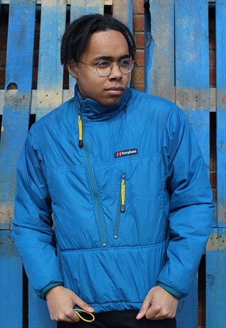 VINTAGE BLUE BERGHAUS AQTASH SMOCK STYLE FESTIVAL JACKET