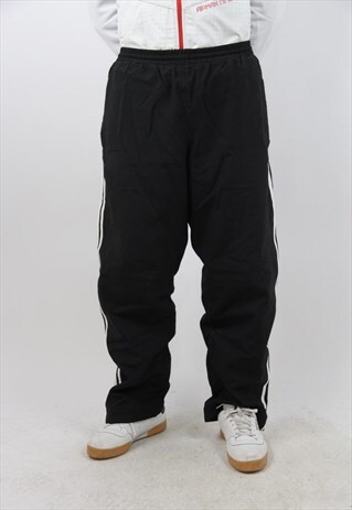 VINTAGE ADIDAS BLACK TRACKSUIT BOTTOMS