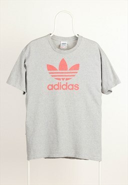 Vintage Adidas Crewneck Large Logo T-shirt Grey