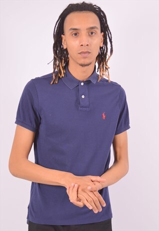 VINTAGE POLO RALPH LAUREN POLO SHIRT BLUE