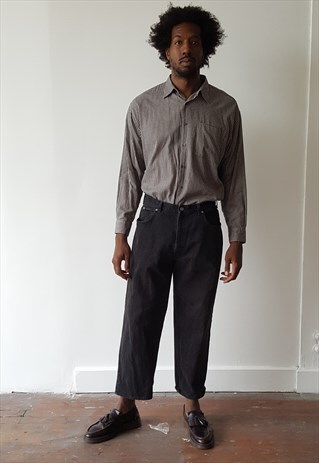 90S CLASSIC CK FADED BLACK CROPPED STRAIGHT DENIM JEANS 36