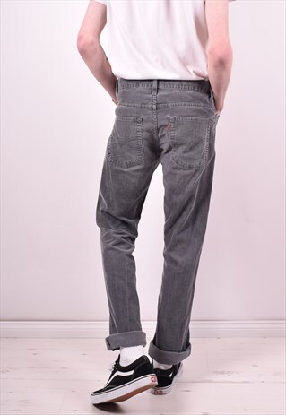 LEVI'S MENS VINTAGE CORDUROY JEANS W34 L33 GREY 90'S