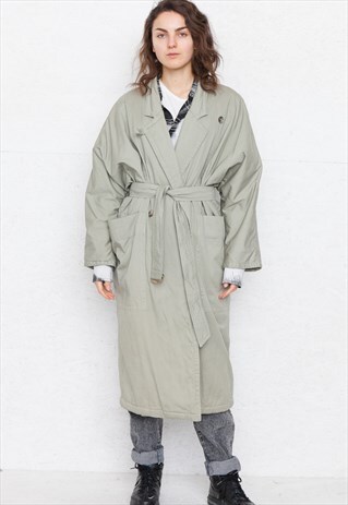 VINTAGE LIGHT GREEN TRENCH COAT