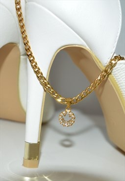 Gold Crystal Smiley Face Anklet