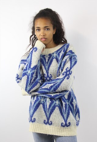 VINTAGE PATTERNED WOOL JUMPER