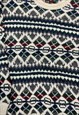 VINTAGE KNITTED JUMPER ABSTRACT PATTERNED KNIT SWEATER