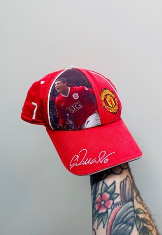 VINTAGE MANCHESTER UNITED FC RONALDO 7 EMBROIDERED HAT CAP