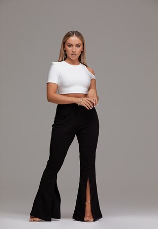FITTED BANDAGE TOP IN WHITE