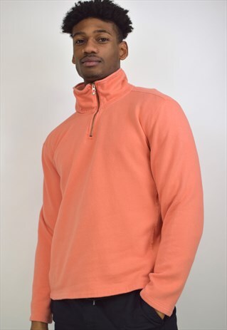 VINTAGE 90S CHAMPION PEACH 3/4 ZIP JUMPER