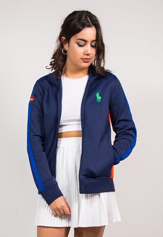VINTAGE 90'S RALPH LAUREN NAVY BLUE TRACKSUIT JACKET