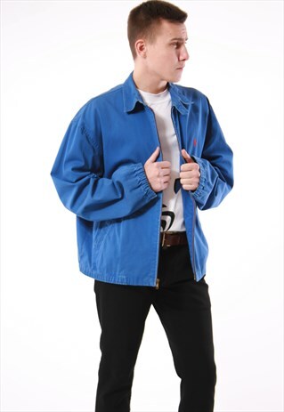 VINTAGE RARE POLO RALPH LAUREN BLUE COTTON JACKET 13893
