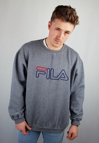 VINTAGE FILA SWEATSHIRT EMBROIDERED SPELLOUT SWEATER