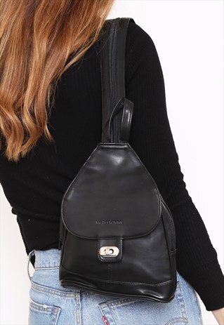 VINTAGE 90S BLACK MINI FESTIVAL RUCKSACK BACKPACK