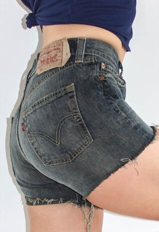 VINTAGE 90'S WASHED BLACK 501 LEVI SHORTS