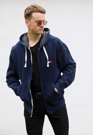 TOMMY HILFIGER USA NAVY BLUE HOODED SWEATSHIRT