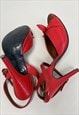 70'S VINTAGE LADIES RED LEATHER STUDIO 52 HEELED SHOES