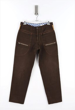 Etro Regular Fit High Waist Jeans in Brown Denim - 52