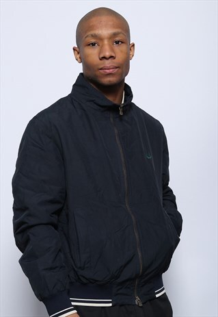 VINTAGE FRED PERRY LOGO WATERPROOF JACKET BLACK