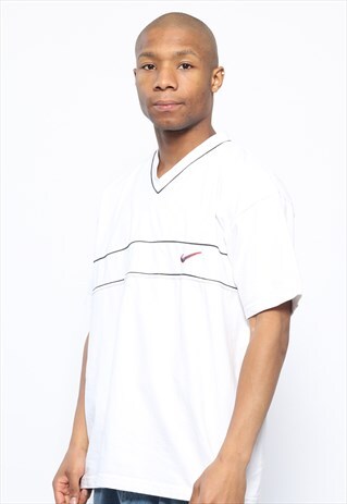 VINTAGE NIKE STRIPE LOGO T-SHIRT WHITE