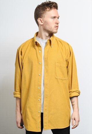 VINTAGE CORDUROY CORD SHIRT YELLOW
