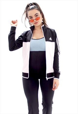 90'S RETRO BABY PINK & BROWN TRACK JACKET